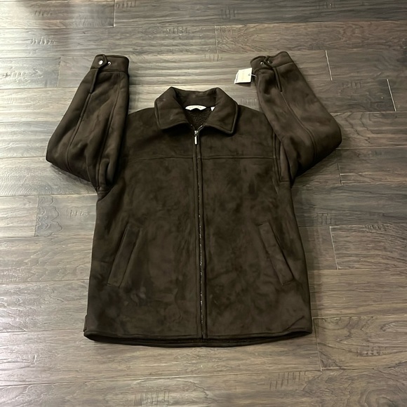 St. John's Bay Other - St. John’s Bay Faux Suede Jacket Pile Lines brown new Mens Size Medium